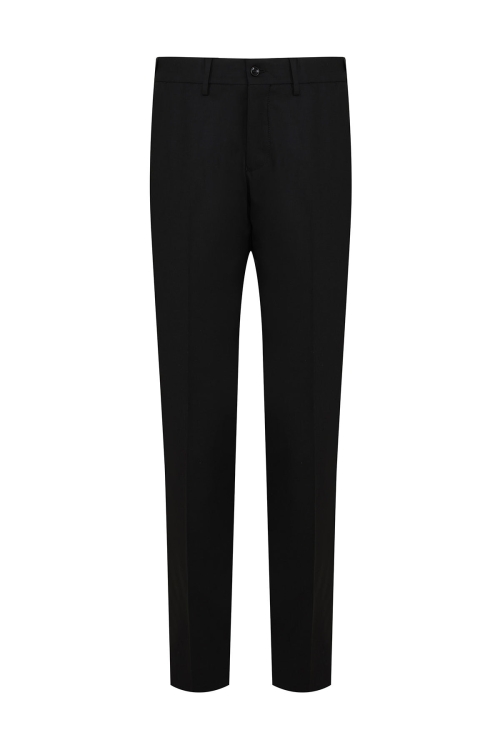 Hatem Saykı - Siyah Regular Fit Düz Yandan Cep Yünlü Kumaş Pantolon