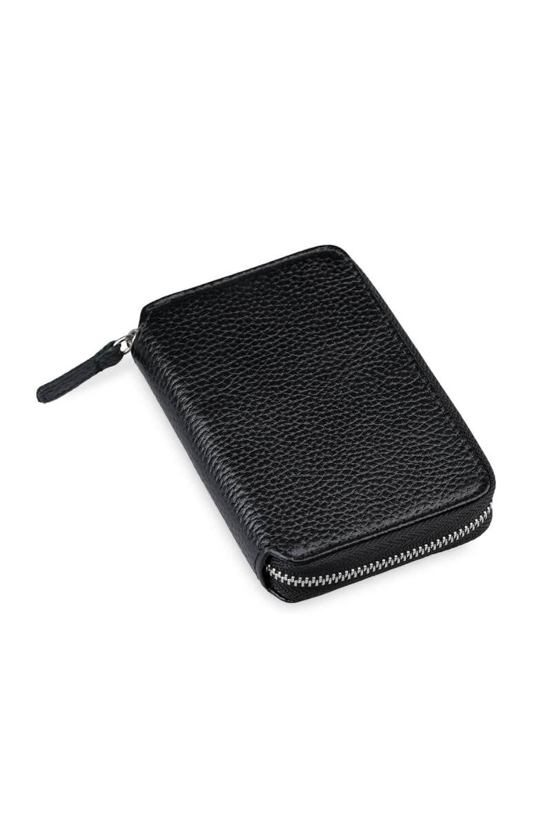 Siyah - Yeşil 100% Deri Cüzdan - Saykı