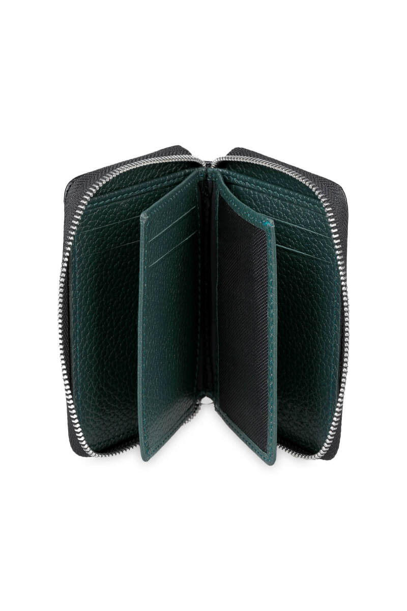 Siyah - Yeşil 100% Deri Cüzdan - Saykı (1)