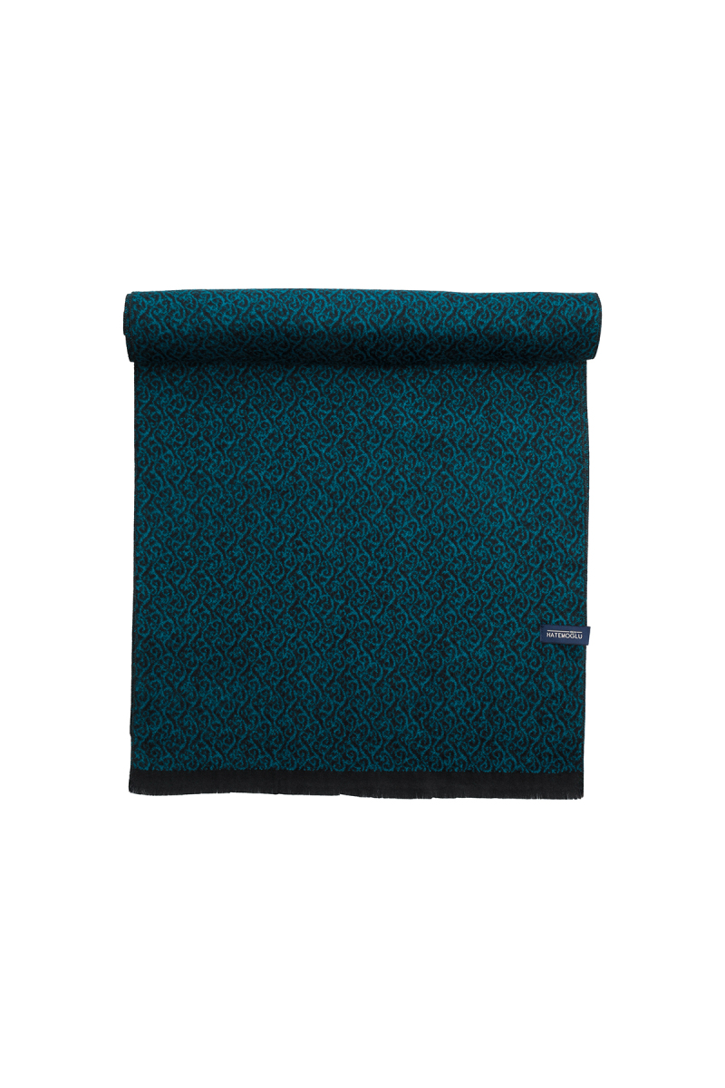 Siyah - Yeşil Desenli Atkı - Hatemoğlu (1)