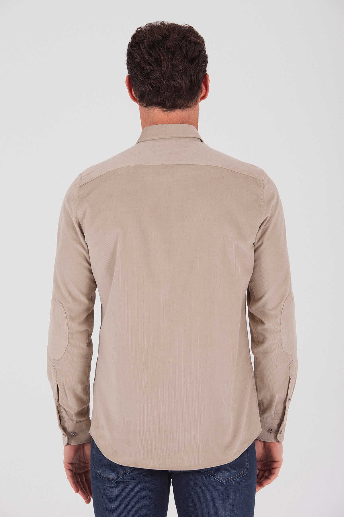 Slim Fit Bej Gömlek - 4