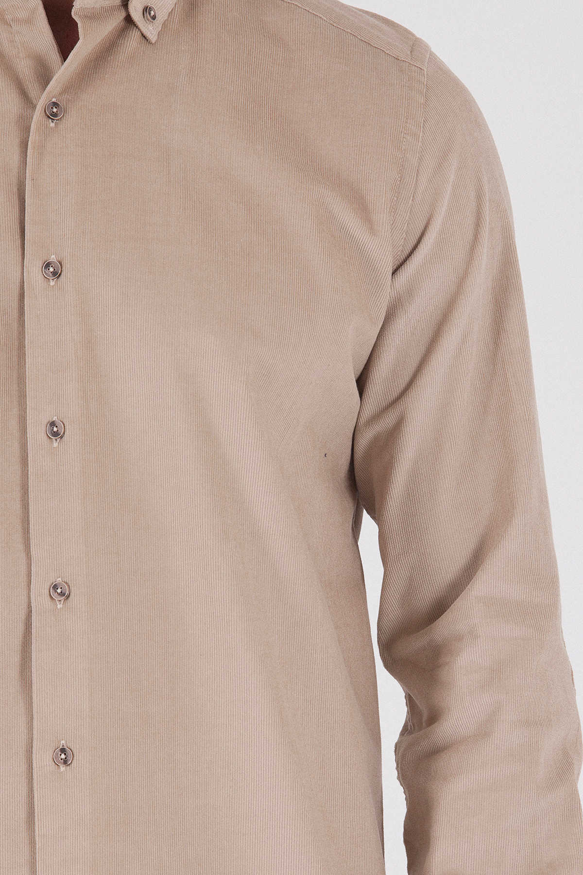 Slim Fit Bej Gömlek - 5