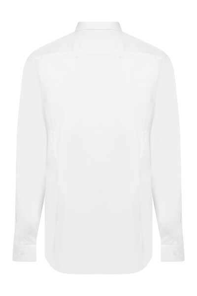 Beyaz Yaka Düğmeli Slim Fit Spor Gömlek - 2