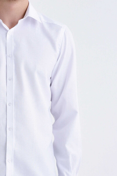 Slim Fit Beyaz Gömlek - 4
