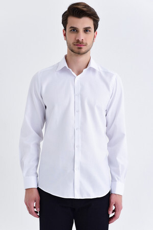 Slim Fit Beyaz Gömlek - 5