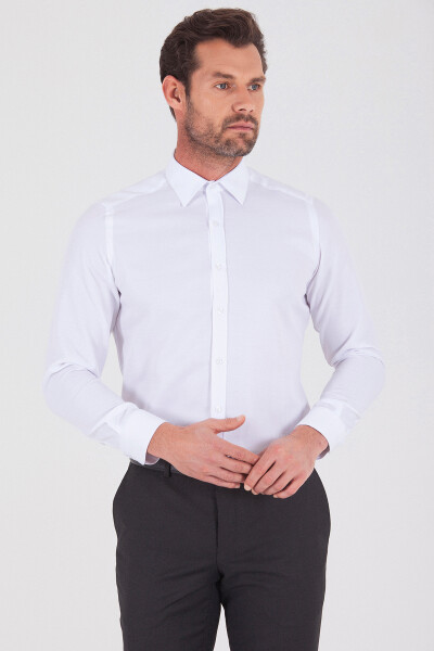 Slim Fit Beyaz Gömlek - 1