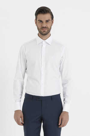 Slim Fit Beyaz Gömlek - 5