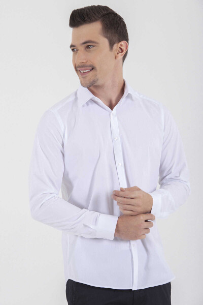 Beyaz Slim Fit Gömlek - 3
