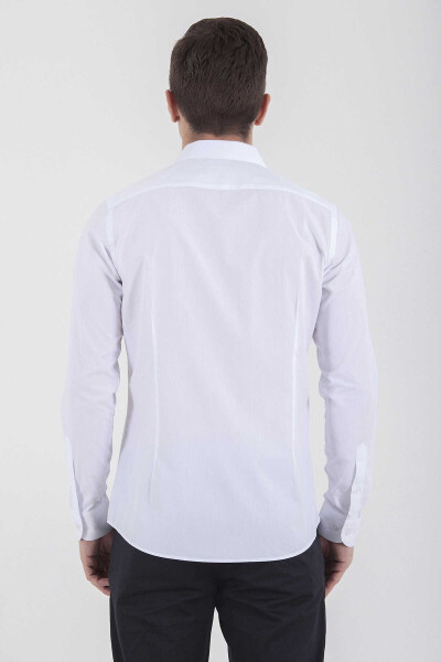 Beyaz Slim Fit Gömlek - 4