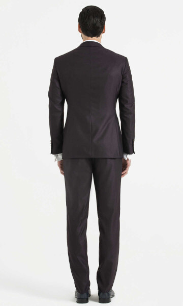 Slim Fit Bordo Takım Elbise - 4