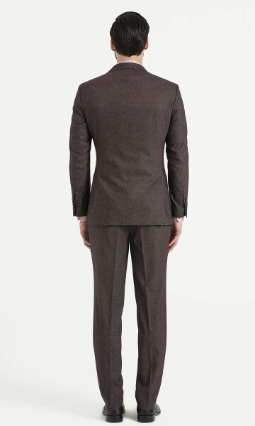 Slim Fit Desenli Bordo Pantolon - 3