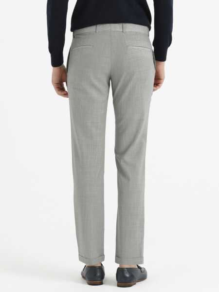 Slim Fit Desenli Siyah Pantolon - 5