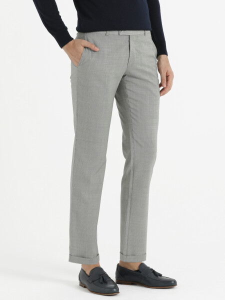 Slim Fit Desenli Siyah Pantolon - 3