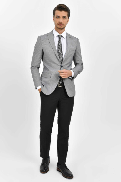Gri Slim Fit Takım Elbise - 1