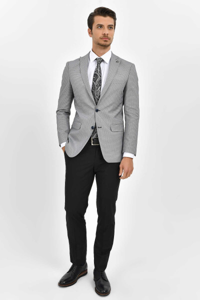 Gri Slim Fit Takım Elbise - 2