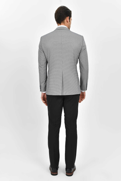 Gri Slim Fit Takım Elbise - 5