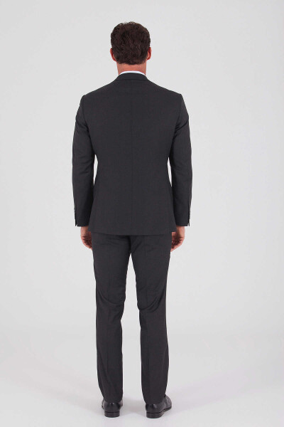 Antrasit Slim Fit Yelekli Takım Elbise - 5