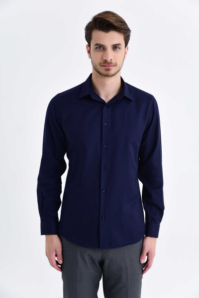 Lacivert Slim Fit Gömlek - 3