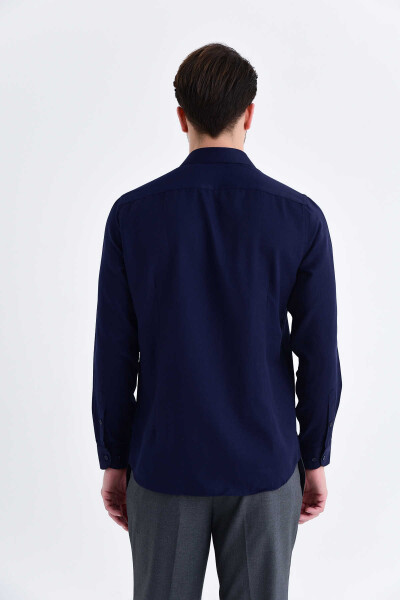 Lacivert Slim Fit Gömlek - 4