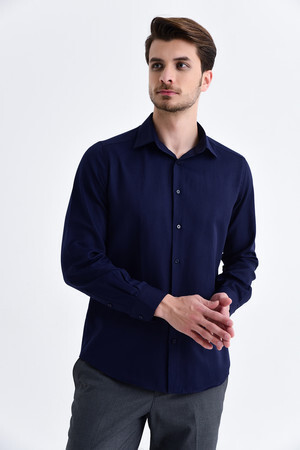 Lacivert Slim Fit Gömlek - 5