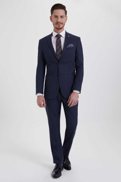 Lacivert Slim Fit Takım Elbise - 1