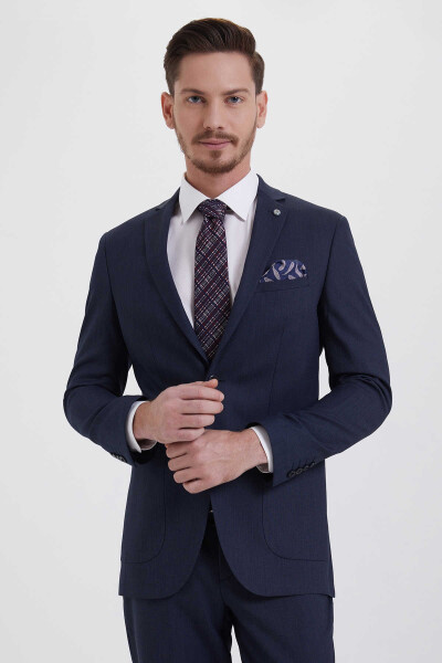 Lacivert Slim Fit Takım Elbise - 3