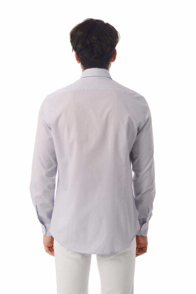 Slim Fit Lila Gömlek - 3