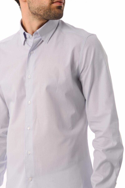 Slim Fit Lila Gömlek - 4