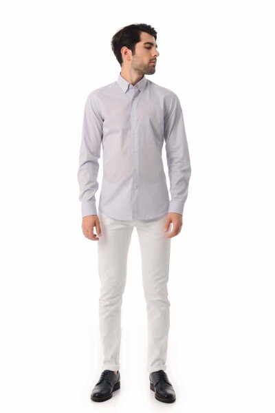 Slim Fit Lila Gömlek - 2