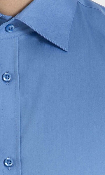 Slim Fit Mavi Gömlek - 5