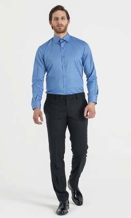 Slim Fit Mavi Gömlek - 6