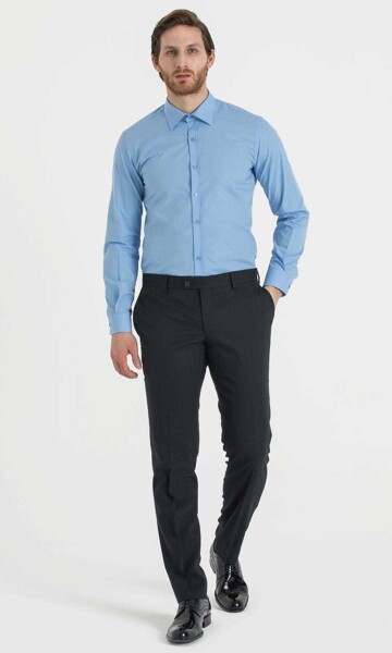 Slim Fit Mavi Gömlek - 2