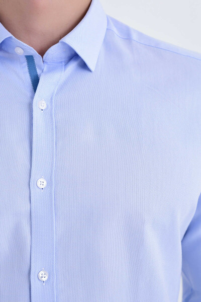 Slim Fit Mavi Gömlek - 4