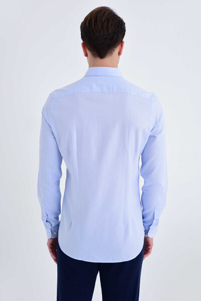 Slim Fit Mavi Gömlek - 3