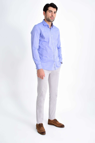 Mavi Slim Fit Pamuklu Uzun Kol Gömlek - 2