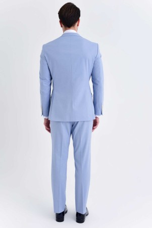 Mavi Slim Fit Takım Elbise - Thumbnail