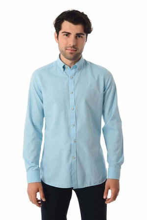 Slim Fit Mint Gömlek - 5