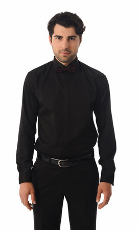 Slim Fit Siyah Gömlek - 4