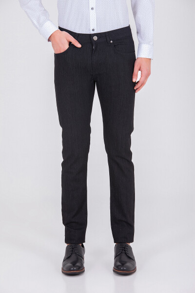 Slim Fit Siyah Pantolon - Thumbnail