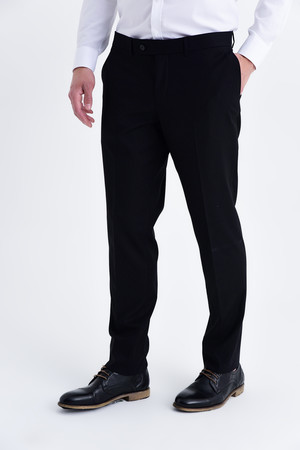 Siyah Slim Fit Kumaş Pantolon - Thumbnail