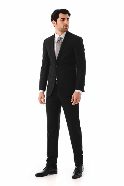 Siyah Slim Fit Takım Elbise - 2