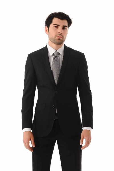 Siyah Slim Fit Takım Elbise - 3