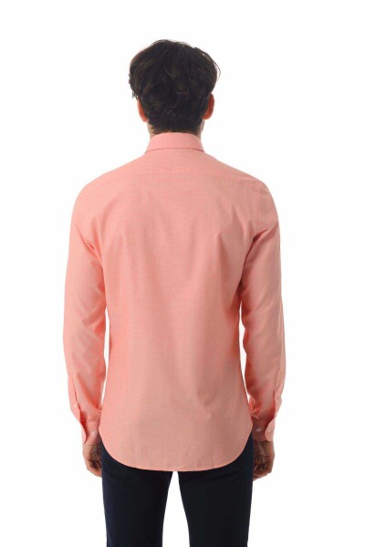 Slim Fit Turuncu Gömlek - 3