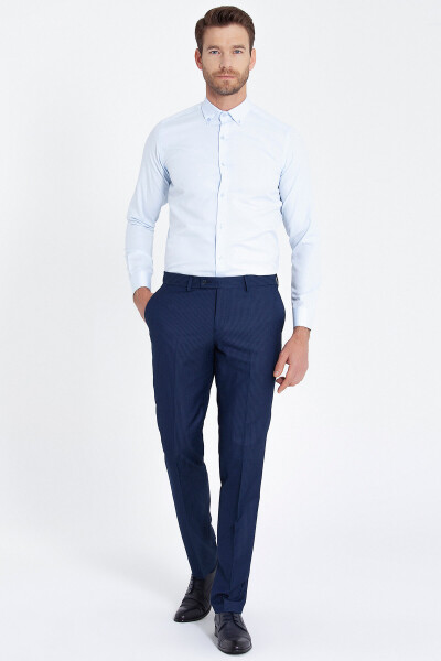 Mavi Slim Fit Pamuklu Uzun Kol Gömlek - 3