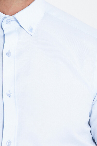 Mavi Slim Fit Pamuklu Uzun Kol Gömlek - 13
