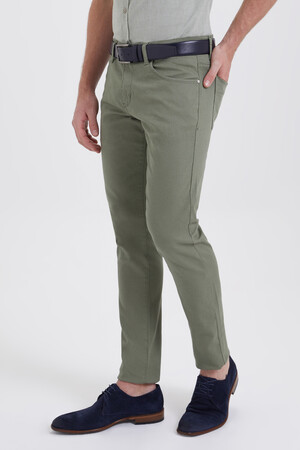 Slim Fit Yeşil Pantolon - Thumbnail