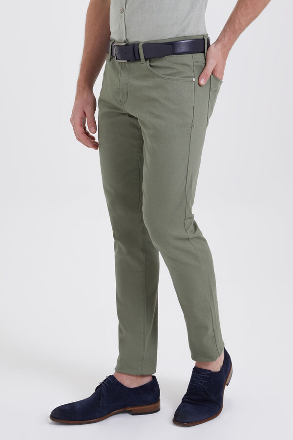 Slim Fit Yeşil Pantolon