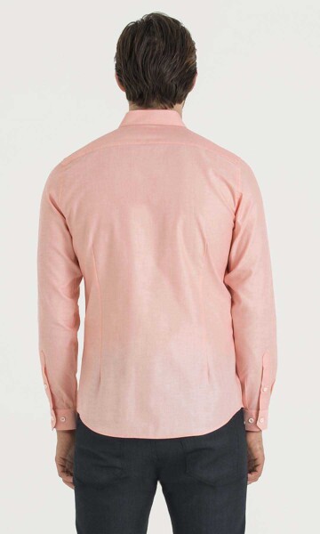 Somon Desenli Slim Fit Gömlek - 4