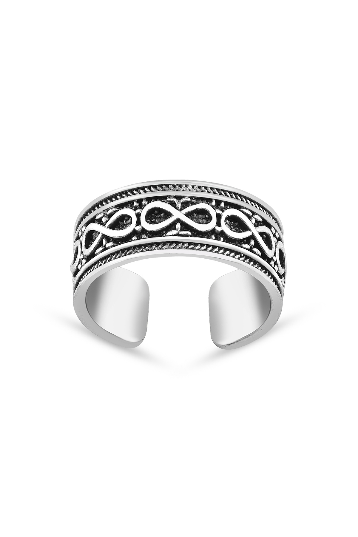 Sonsuzluk Desenli Ayarlanabilir Erkek Yüzük - 1