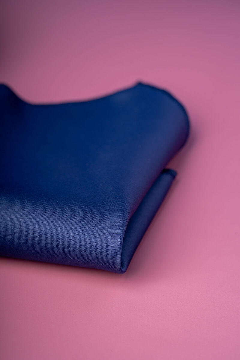 Su ve Leke Tutmayan 7 Cm Lacivert Kravat ve Mendil Seti - Hatemoğlu (1)